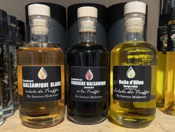 Condiment vinaigre balsamique blanc  &agrave; la truffe